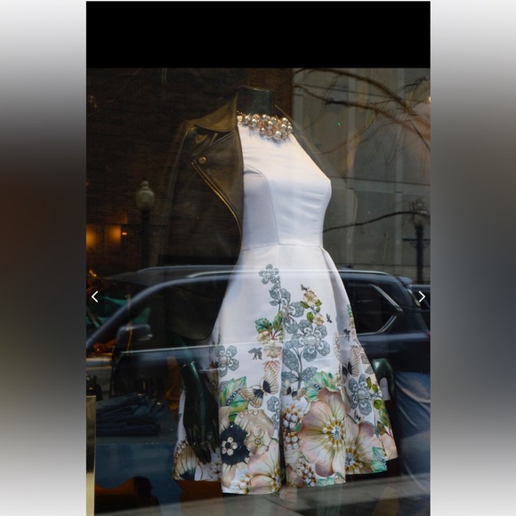 NWOT Ted Baker Womens White Yvetta Gem Gardens Cap Sleeve Dress - Picture 6 of 8
